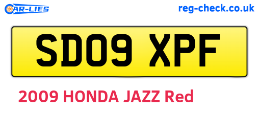 SD09XPF are the vehicle registration plates.