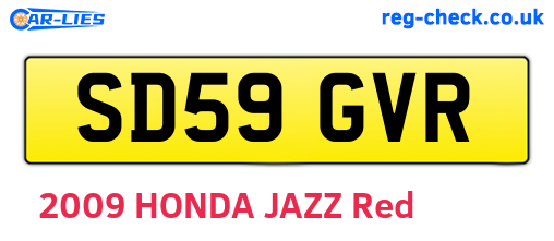 SD59GVR are the vehicle registration plates.