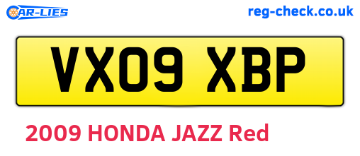 VX09XBP are the vehicle registration plates.