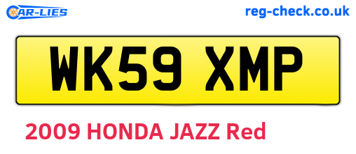 WK59XMP are the vehicle registration plates.