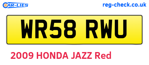 WR58RWU are the vehicle registration plates.
