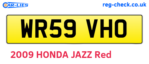 WR59VHO are the vehicle registration plates.
