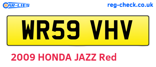 WR59VHV are the vehicle registration plates.