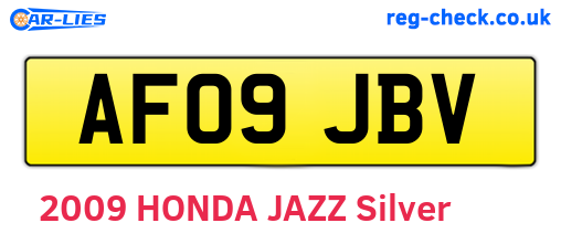 AF09JBV are the vehicle registration plates.