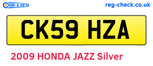 CK59HZA are the vehicle registration plates.