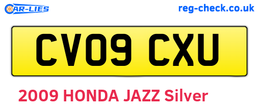 CV09CXU are the vehicle registration plates.