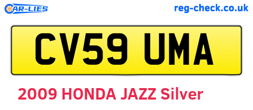 CV59UMA are the vehicle registration plates.