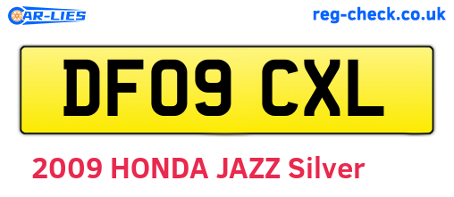DF09CXL are the vehicle registration plates.