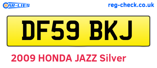 DF59BKJ are the vehicle registration plates.