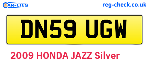 DN59UGW are the vehicle registration plates.