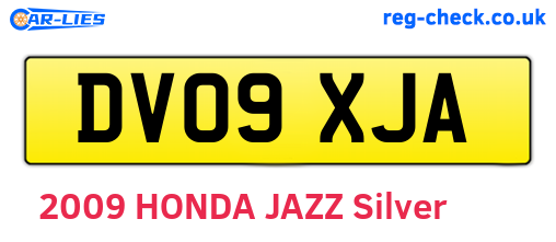 DV09XJA are the vehicle registration plates.