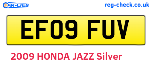 EF09FUV are the vehicle registration plates.
