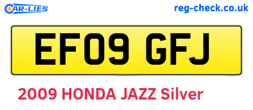 EF09GFJ are the vehicle registration plates.