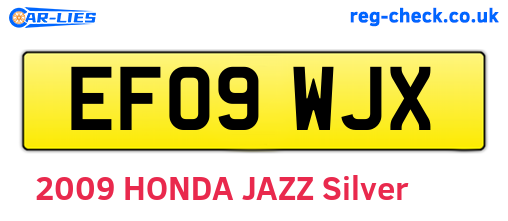 EF09WJX are the vehicle registration plates.