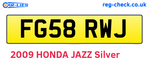 FG58RWJ are the vehicle registration plates.