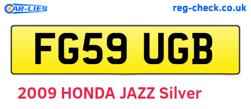 FG59UGB are the vehicle registration plates.