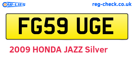 FG59UGE are the vehicle registration plates.