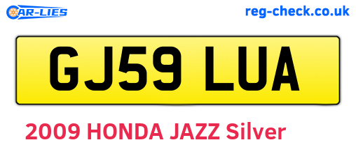 GJ59LUA are the vehicle registration plates.