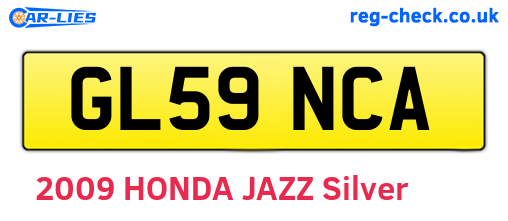 GL59NCA are the vehicle registration plates.
