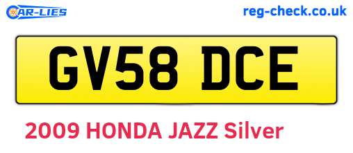 GV58DCE are the vehicle registration plates.
