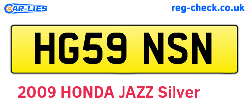 HG59NSN are the vehicle registration plates.