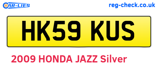 HK59KUS are the vehicle registration plates.