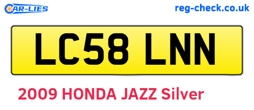 LC58LNN are the vehicle registration plates.