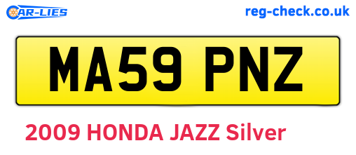 MA59PNZ are the vehicle registration plates.