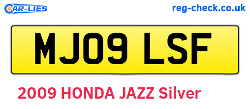 MJ09LSF are the vehicle registration plates.