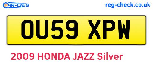 OU59XPW are the vehicle registration plates.