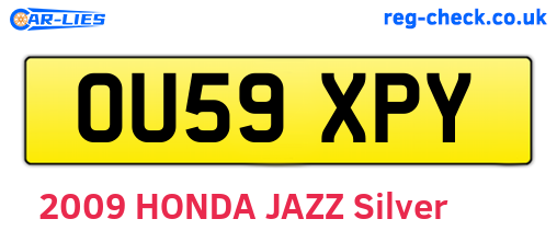 OU59XPY are the vehicle registration plates.