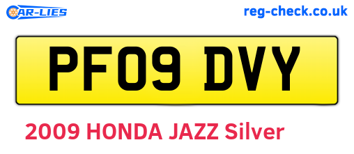 PF09DVY are the vehicle registration plates.