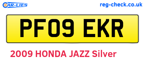 PF09EKR are the vehicle registration plates.