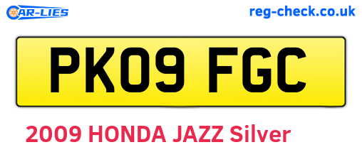 PK09FGC are the vehicle registration plates.