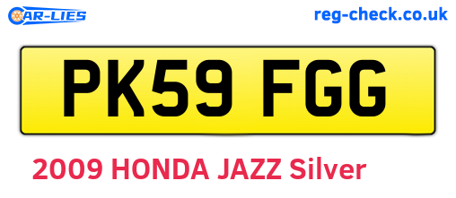 PK59FGG are the vehicle registration plates.