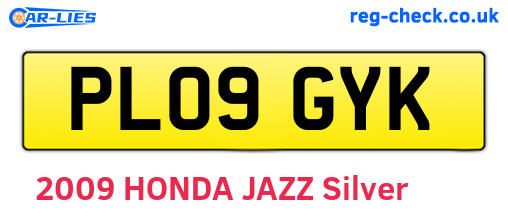 PL09GYK are the vehicle registration plates.