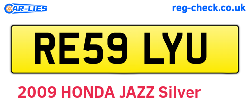 RE59LYU are the vehicle registration plates.