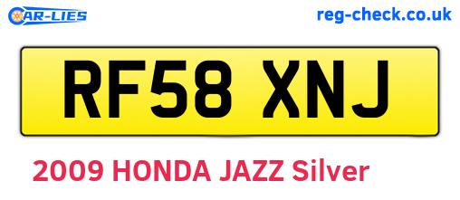 RF58XNJ are the vehicle registration plates.
