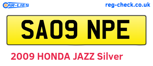 SA09NPE are the vehicle registration plates.