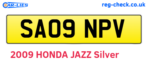 SA09NPV are the vehicle registration plates.