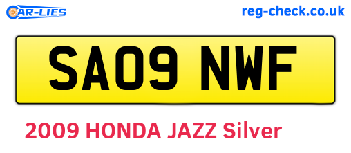 SA09NWF are the vehicle registration plates.