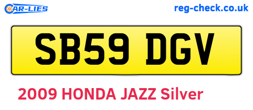 SB59DGV are the vehicle registration plates.