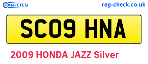 SC09HNA are the vehicle registration plates.