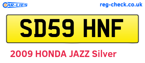 SD59HNF are the vehicle registration plates.