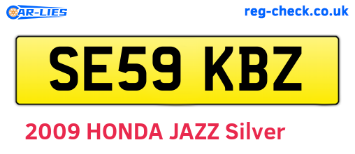 SE59KBZ are the vehicle registration plates.