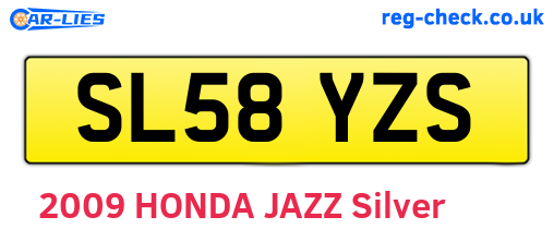 SL58YZS are the vehicle registration plates.