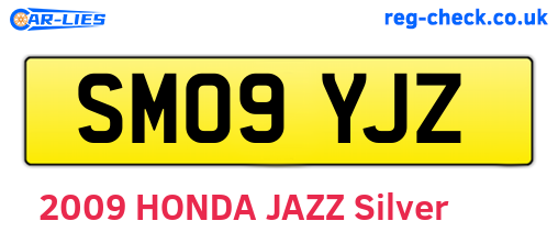 SM09YJZ are the vehicle registration plates.