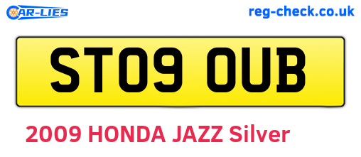 ST09OUB are the vehicle registration plates.