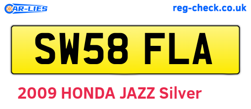 SW58FLA are the vehicle registration plates.