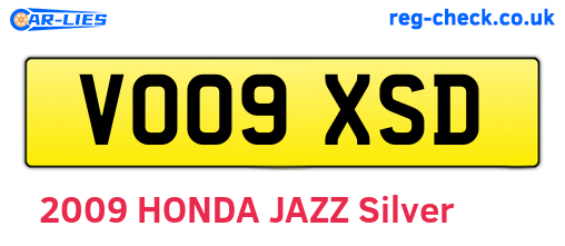 VO09XSD are the vehicle registration plates.